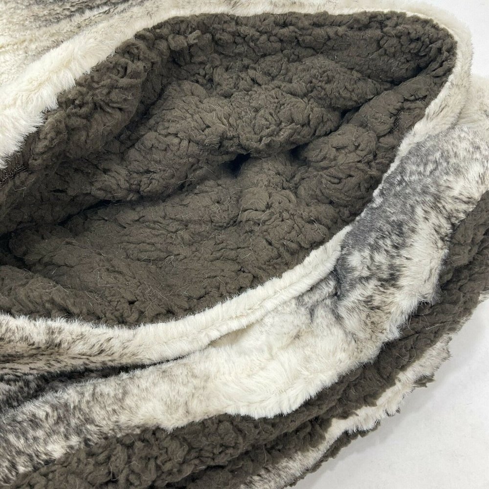 Better Homes & Gardens Blanket Faux Fur & Sherpa Throw 60" Brown Wolf Animal Nwt - Picture 6 of 7